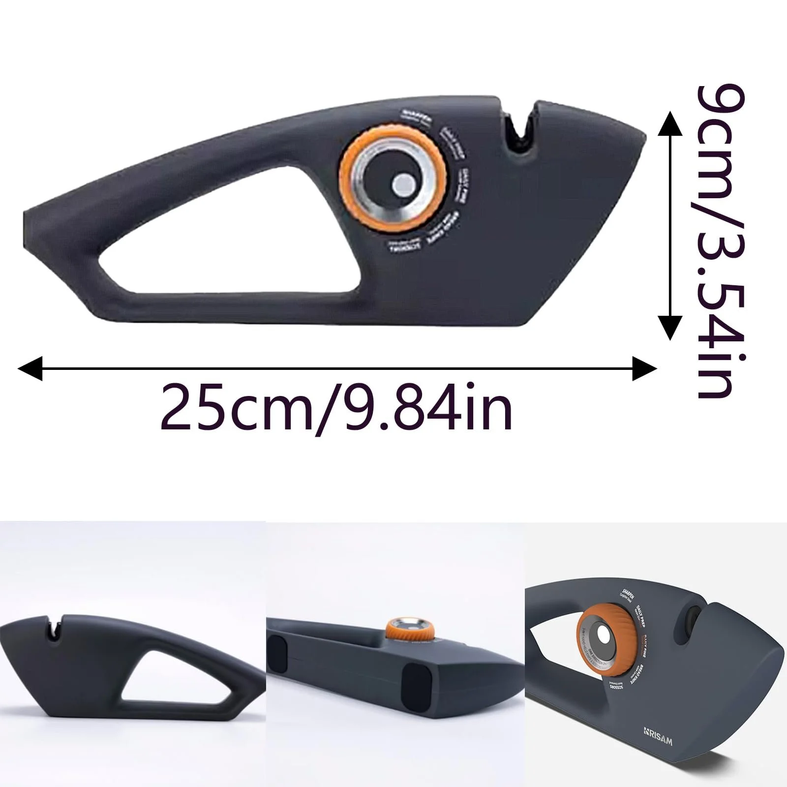 Ручна точилка для ножів 5-в-1 регульована алмазна та керамічна для ножиць та хлібних ножів, фото №2