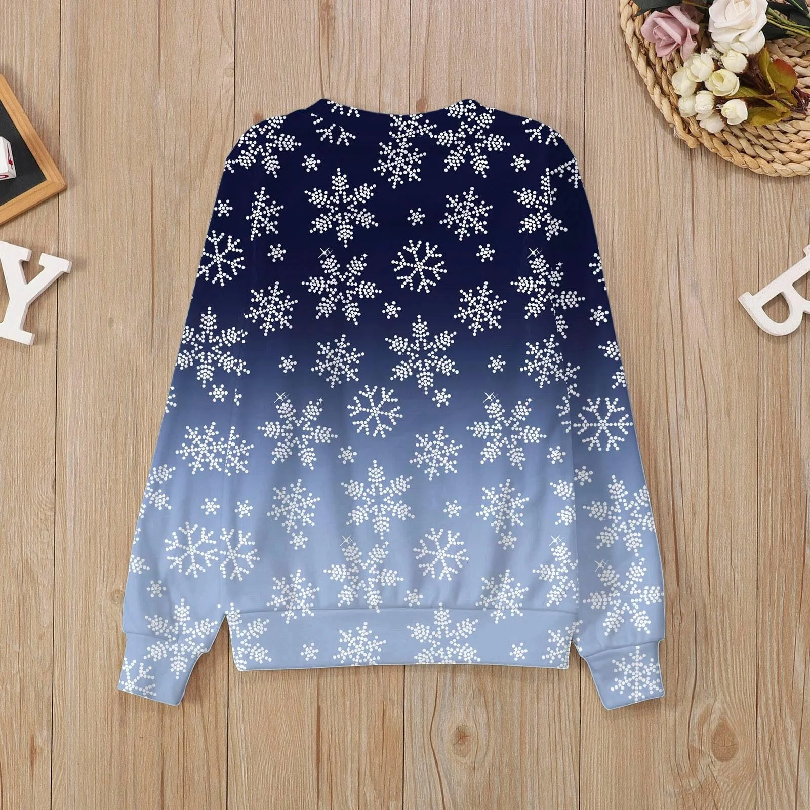 Детский Рождественский Джемпер, Толстовка для Девочек 152 Рождественский Джемпер Модный С Милым Принтом Круглый Вырез Длинный Рукав 98, фото №2