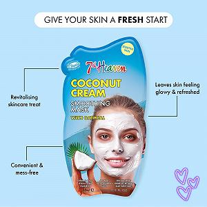 Маска для обличчя 7th Heaven Coconut Cream з вівсянкою, мультипак з 6 штук - Заспокійлива synthetic.ua - Фото 1