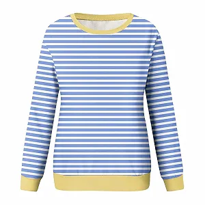Женский Легкий Свитшот в Полоску с Круглым Вырезом, Длинными Рукавами, Модный Осенний Пуловер, Preppy Одежда, Топ для Тренировок с Полным Покрытием для Женщин synthetic.ua - Фото 1