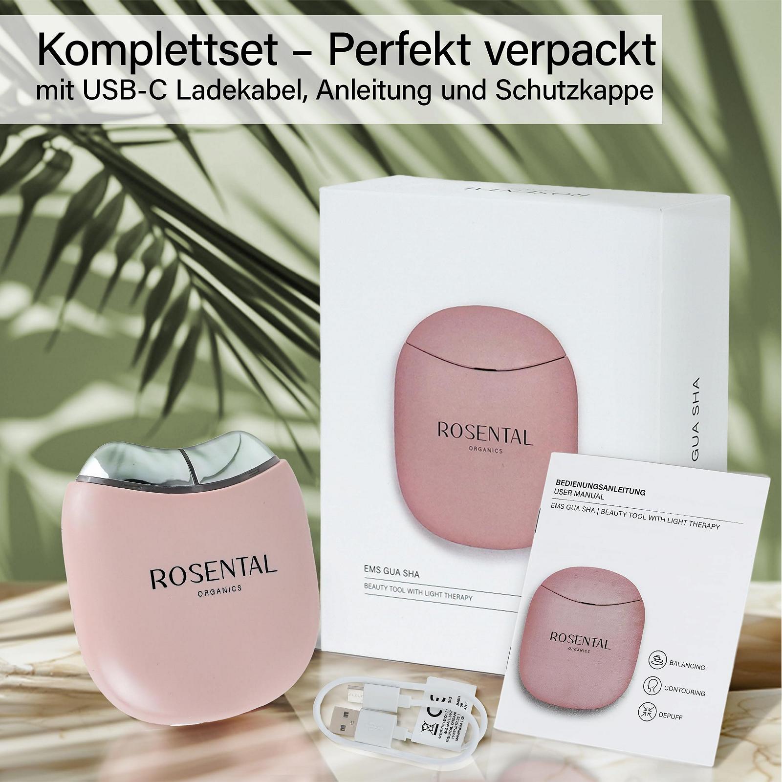 Масажер для обличчя EMS Gua Sha Rosental Organics - світлодіодна терапія синім, зеленим і червоним світлом - для контурної, пружної шкіри та рівного кольору обличчя - для всіх типів шкіри, фото №7