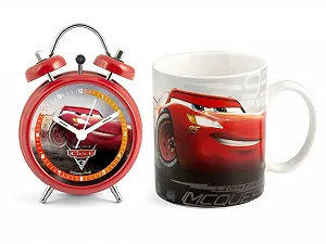 Набор Дома Disney Cars Будильник Кружка, Фарфор, Красный, 2 шт - Фото 1
