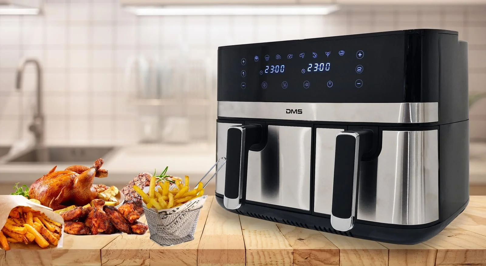 Мультипечь DMS Double Chamber 10 л 2800 Вт 8 программ Черная, фото №3 Мультипечь DMS Double Chamber 10 л 2800 Вт 8 программ Черная, фото №3