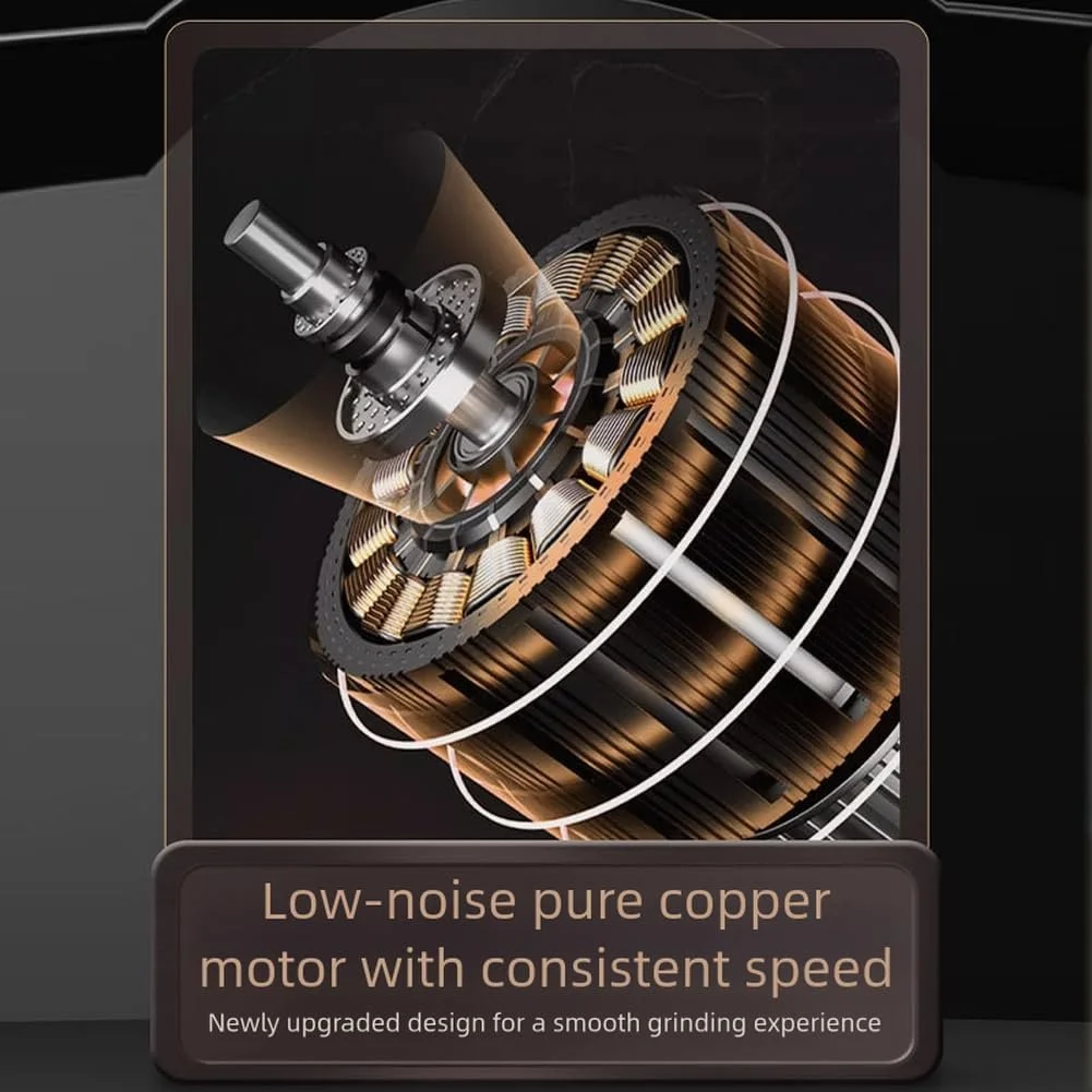 Электрическая кофемолка, USB-C перезаряжаемая с регулируемой точностью помола, 304 Нержавеющая сталь (B), фото №5