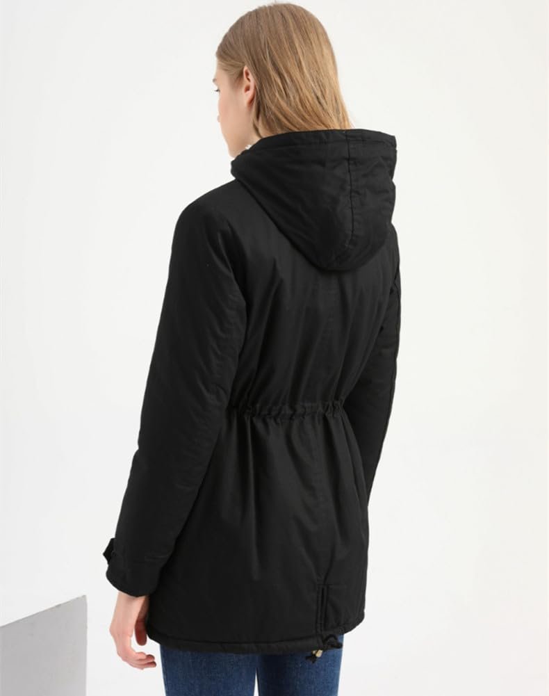 Жіноча парка Miaikvs з капюшоном, на флісовій підкладці, зимова, утеплена, вітрозахисна, тепла, фото №3