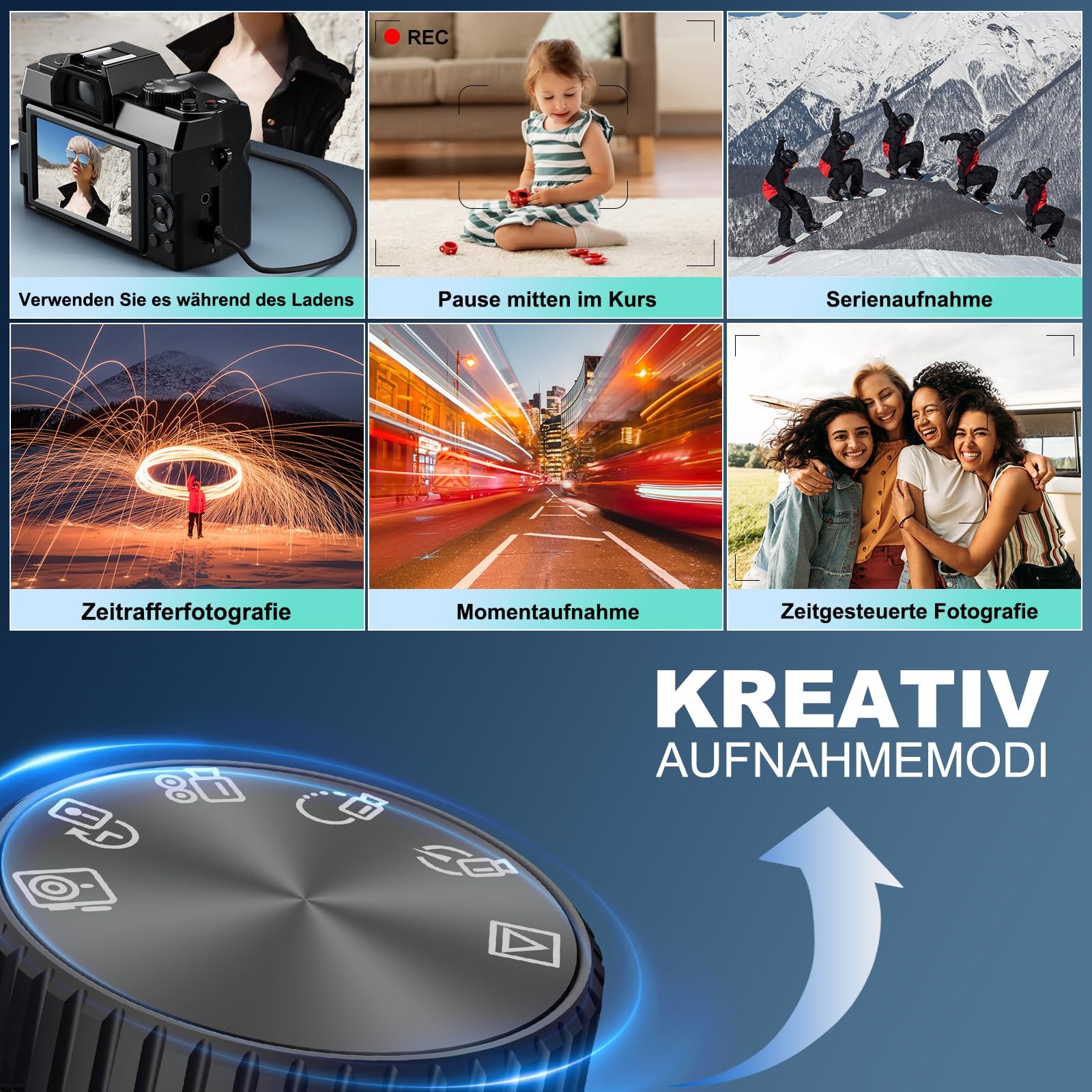 Цифрова камера NBD 4K 48MP Автофокус 16X Зум 3-дюймовий дисплей, що обертається на 180

Deep Black, фото №4