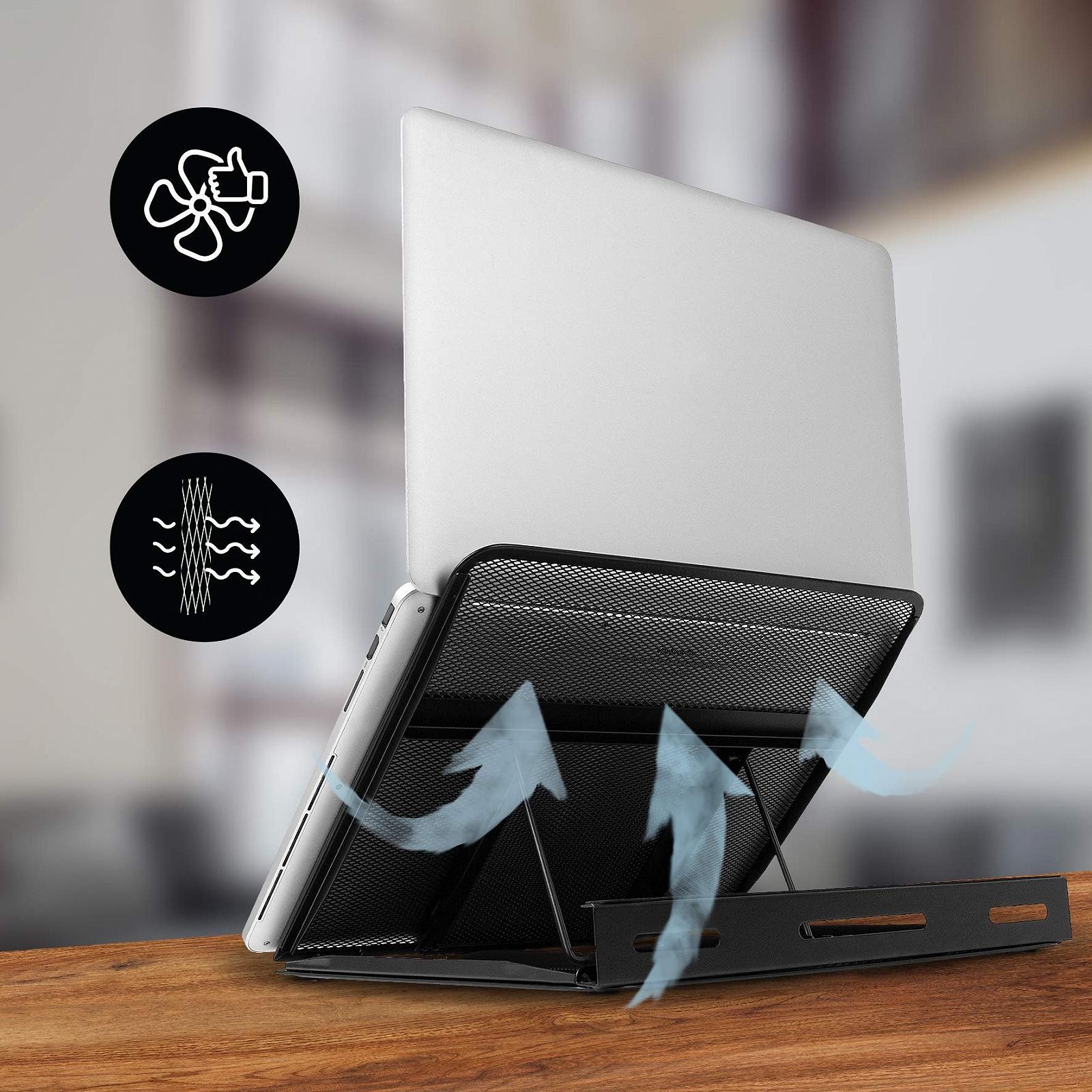 Підставка для ноутбука Duronic DM074, багатоцільова для столу, 9 положень висоти, складаний портативний ергономічний дизайн, фото №4