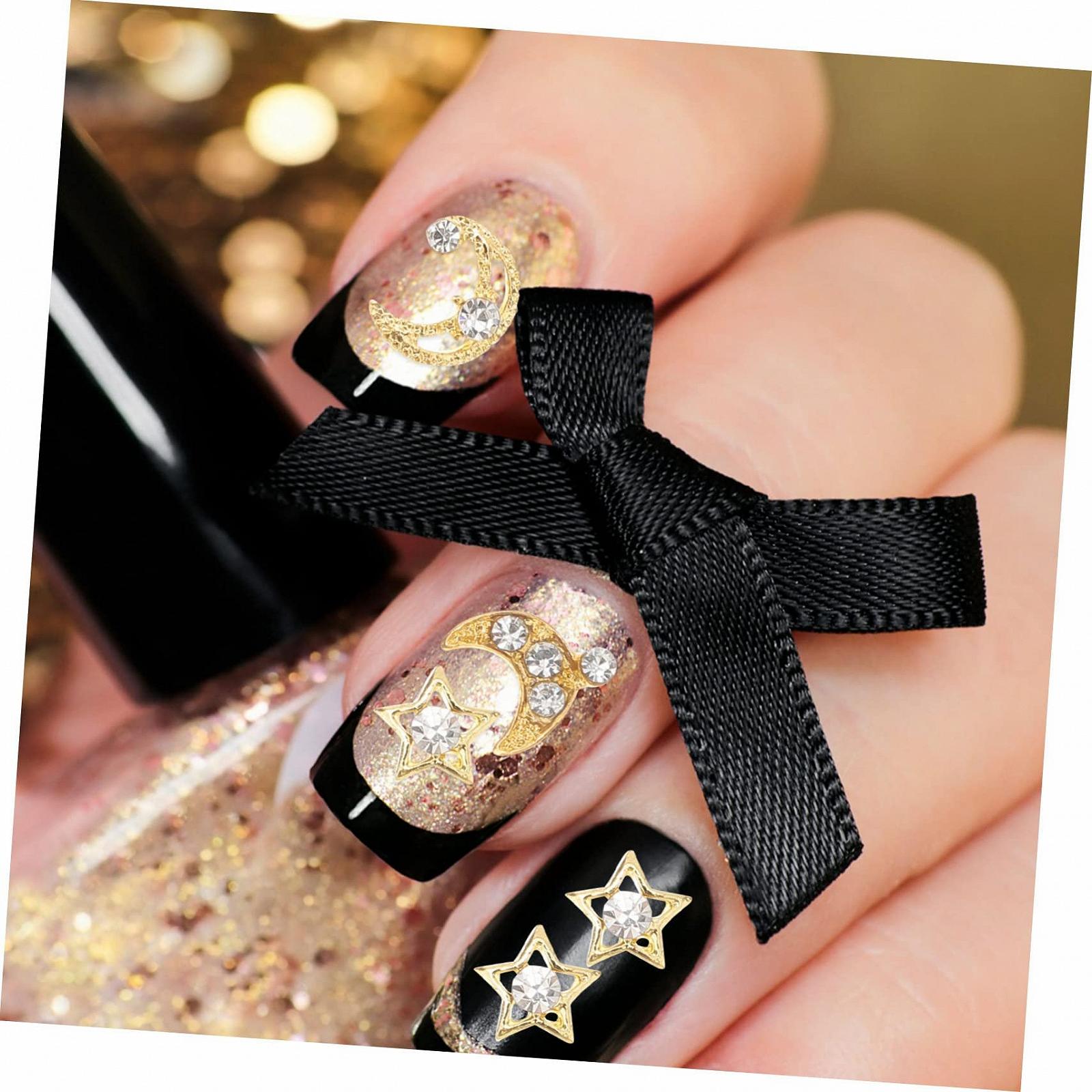 Украшения для ногтей FRCOLOR Луна и звезды 150шт. Аксессуары для маникюра Блестящие украшения для творческого дизайна ногтей, фото №5