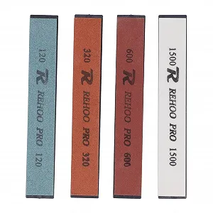 Набір точильних каменів для ножів водні камені 4 штуки з фіксованим кутом 120 320 600 1500 Grit білий - Фото 1