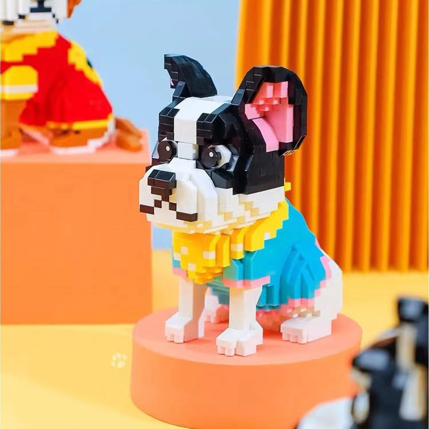 Мікроблоки для конструювання Милий песик YILETKC Французький бульдог 917 деталей, фото №7