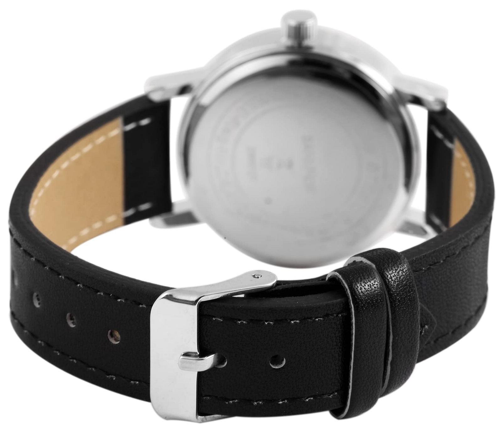 Классические Train Station Мужские Браслет Часы Белый Черный Аналоговые Дата Искусственная Кожа Кварцевый Railway Ladder Унисекс Женщины Мужчины 92900121001, Ремешок, фото №3