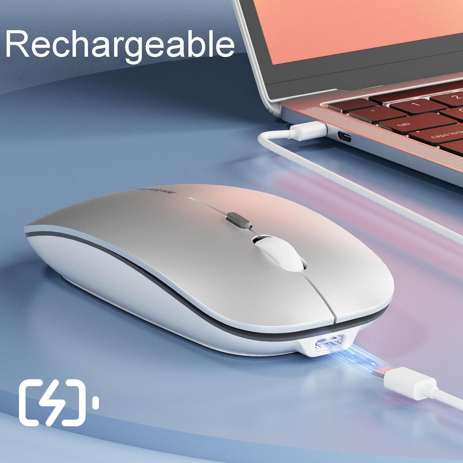 Миша Бездротова Uiosmuph Q5, 1600 DPI, срібляста, фото №4