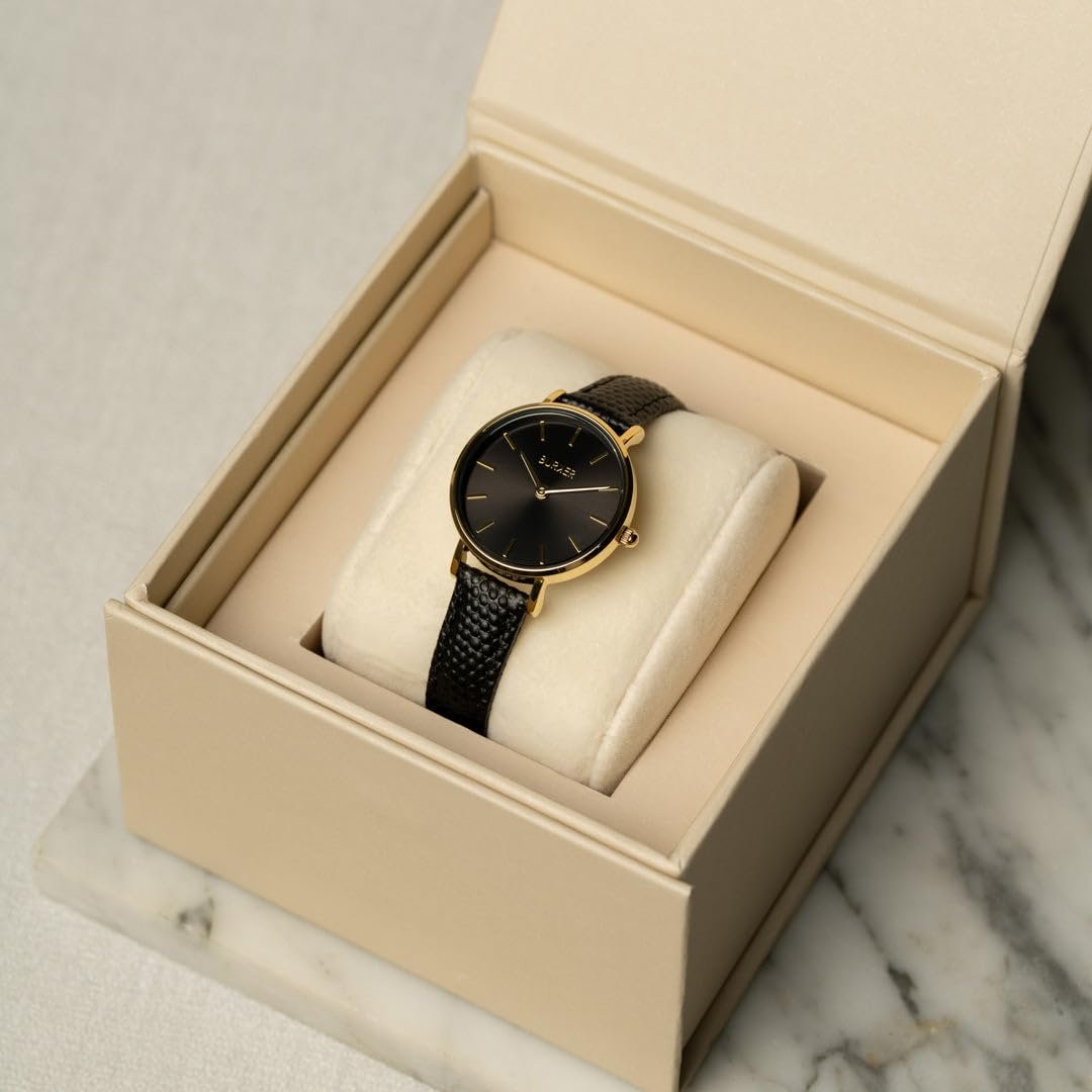 Женские часы Кварцевые BURKER Ruby Petite Аналоговые 28 мм Золотой Черный Серебряный, фото №7