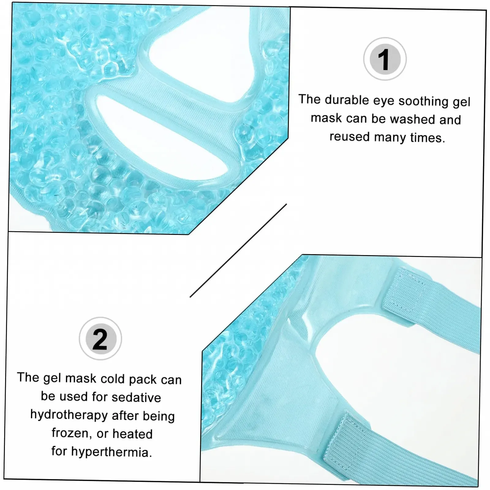 Гелева маска для обличчя Багаторазова для жінок для зменшення набряків, темних кіл, фото №4