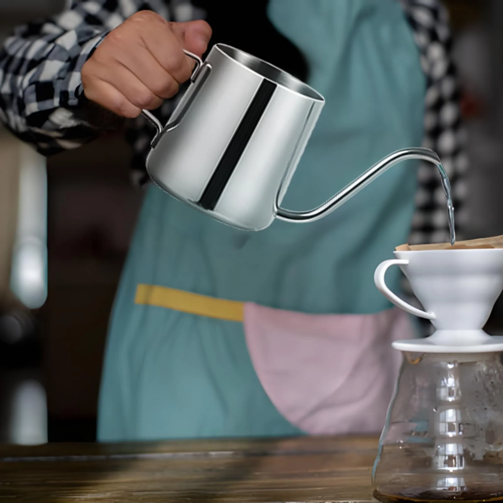 Кофейник Пуровер Mermoo Yilan 350 мл, нержавеющая сталь, серебристый, фото №5