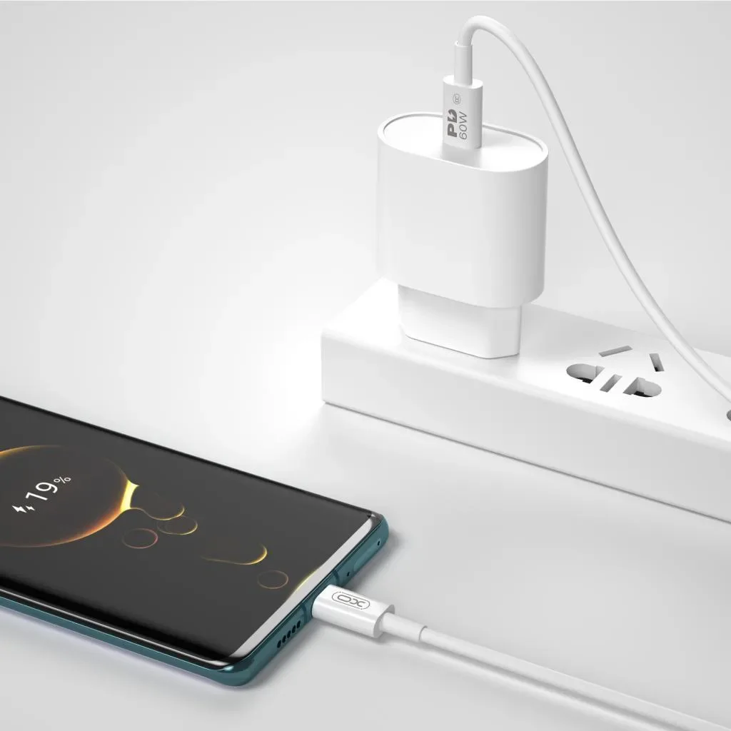 Дата кабель USB-C to USB-C 2.0m 100W white XO (CB-Q100-2CC), фото №4 Дата кабель USB-C to USB-C 2.0m 100W white XO (CB-Q100-2CC), фото №4
