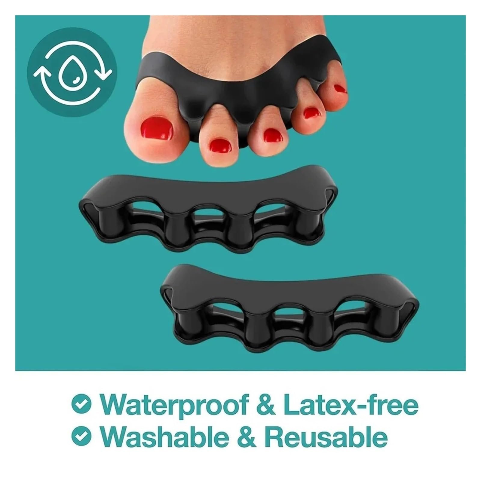 Роздільник для пальців Силіконовий 1 пара Коректор для кісточки молоткоподібного пальця, фото №3