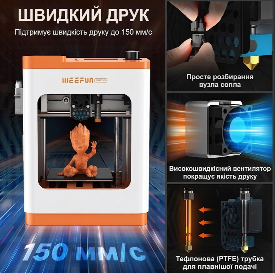 3D-принтер WEEFUN TINA2S Wi-Fi, фото №4 3D-принтер WEEFUN TINA2S Wi-Fi, фото №4