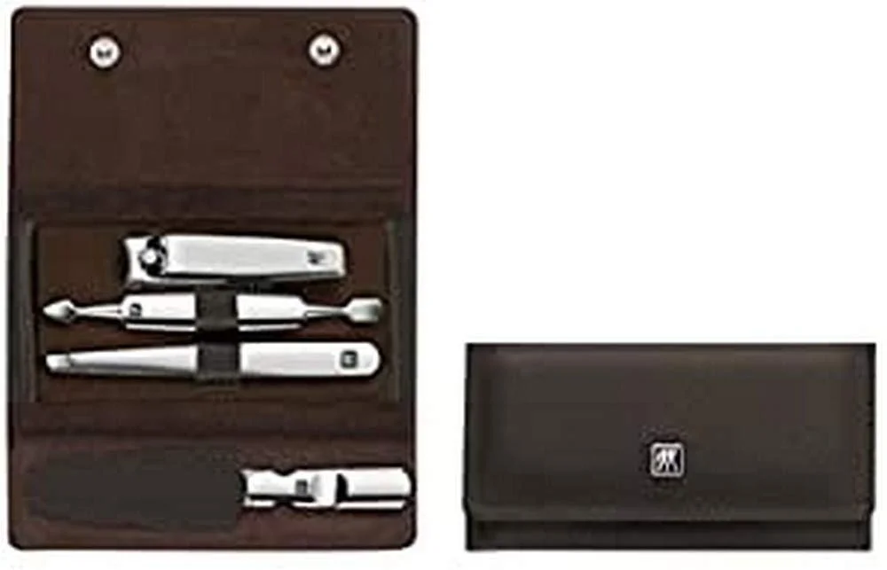 Набір для манікюру Zwilling Classic Inox 97697-005-0, 4 предмети, натуральна шкіра, коричневий, фото №1