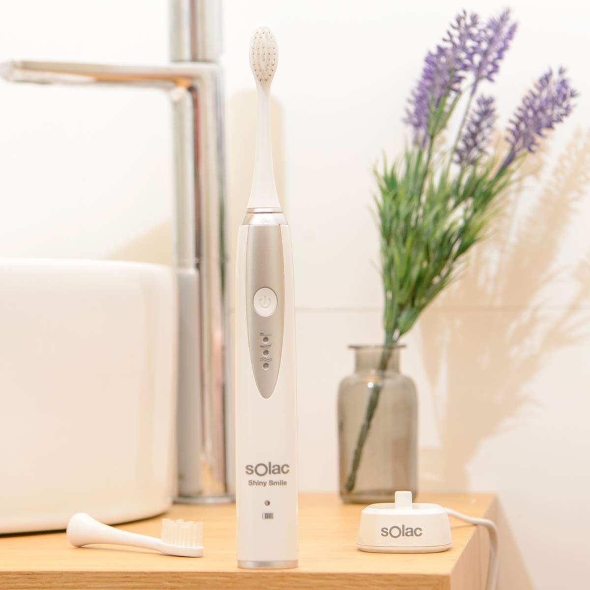 Електрична зубна щітка Solac Shiny Smile Звукова технологія 3 режими 2 насадки, фото №6
