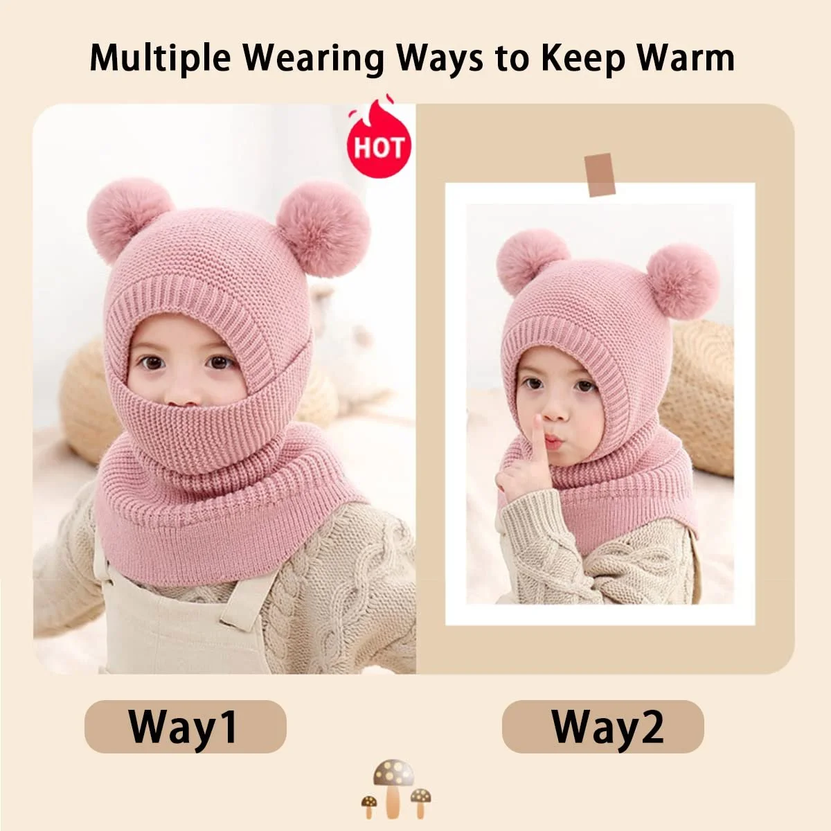 Шапка-бини MAMUNU Детская Зимняя, фото №6