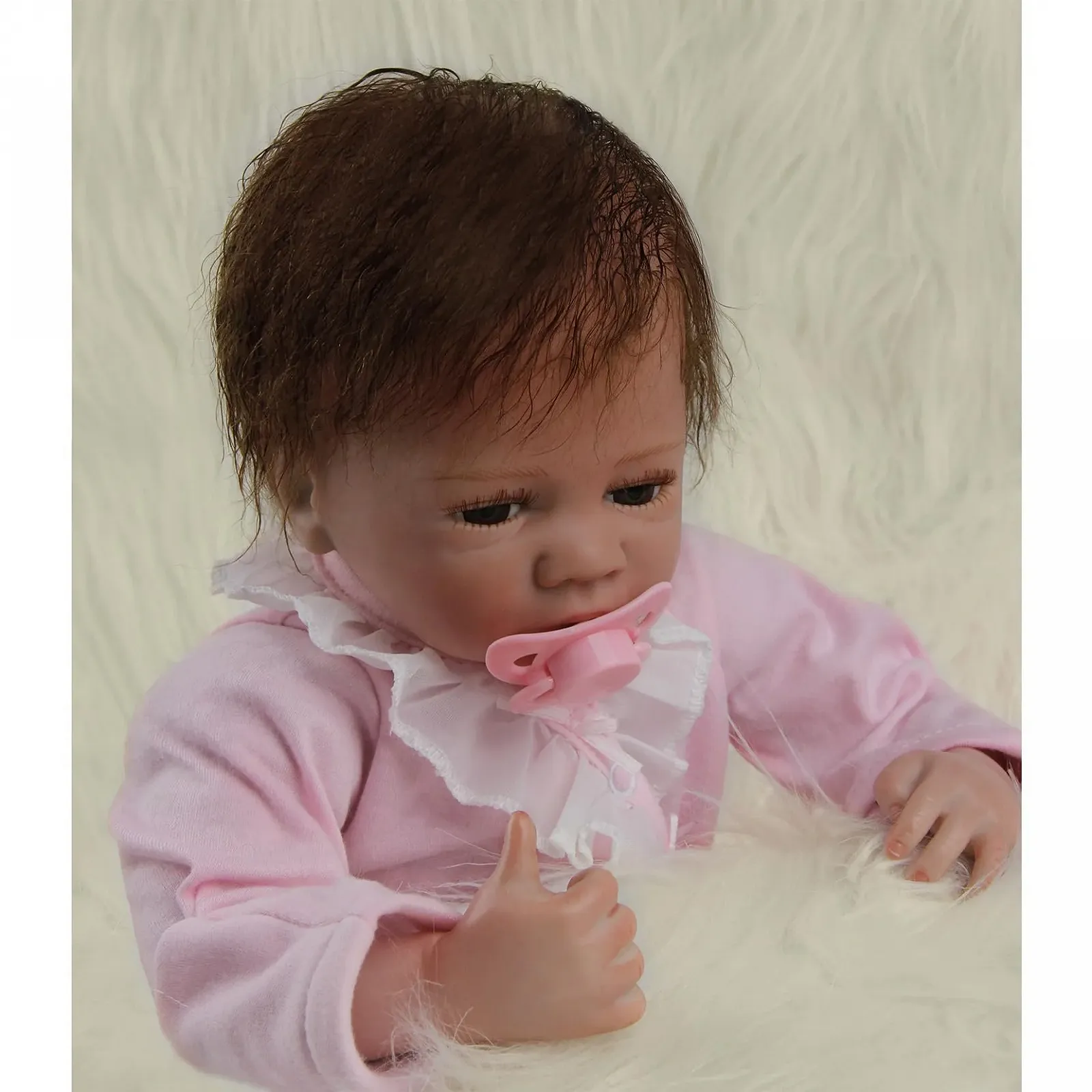 Кукла ZIYIUI Reborn Baby 22 Inch 55 cm Soft Silicone Vinyl Симуляция новорожденного мальчика и девочка, фото №3