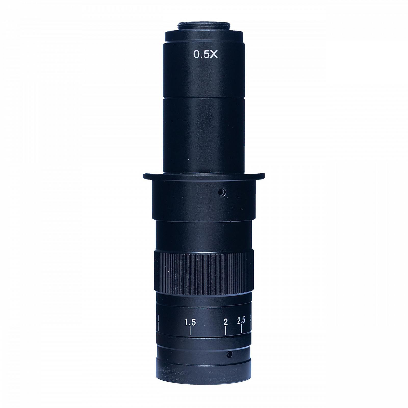 Объектив микроскопа Rosfix ODM-180X C-Mount Zoom | Увеличение 180x, длина 170 мм, диаметр кольца 50 мм, рабочее расстояние 100-120 мм, фото №2