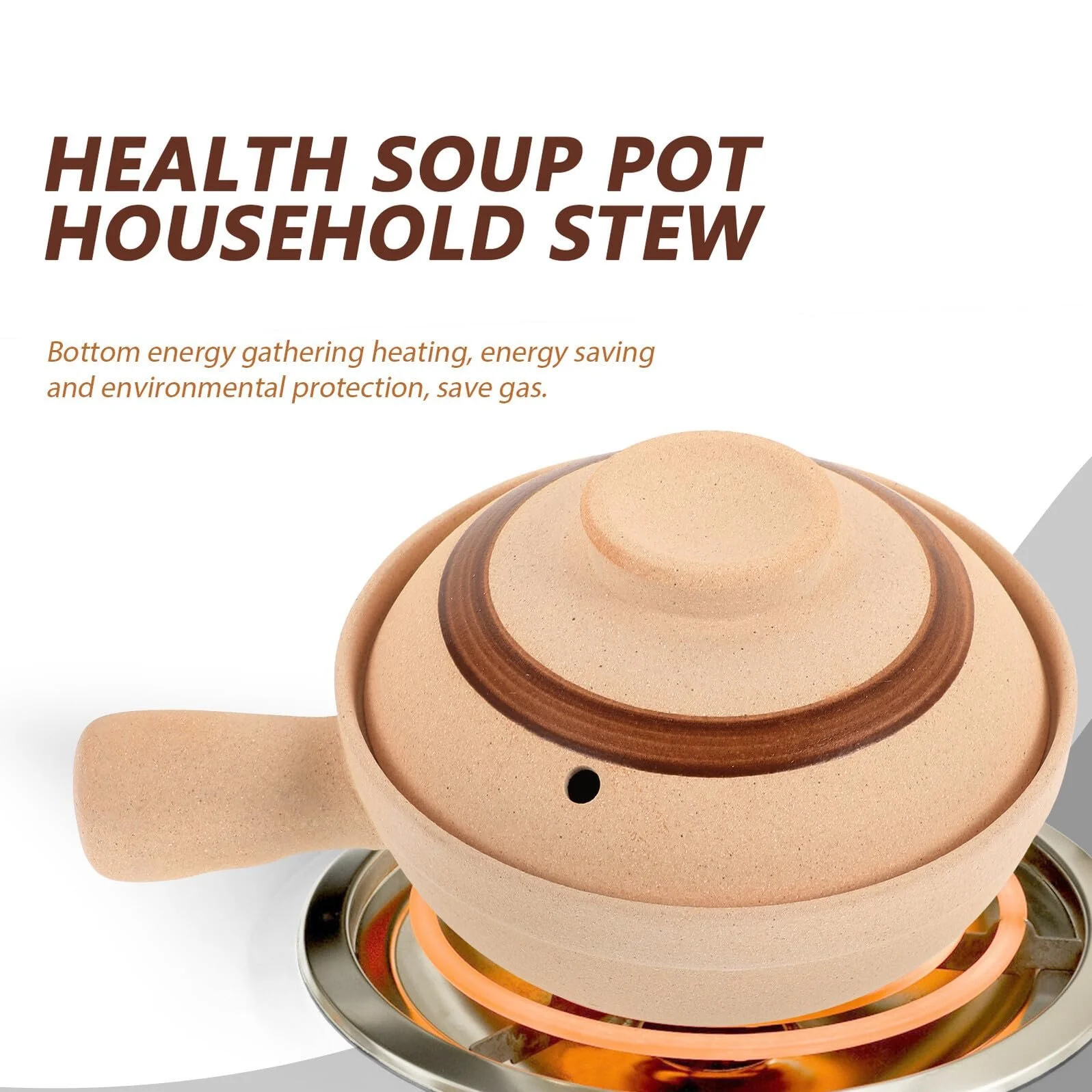 Ківш керамічний з кришкою та однією ручкою термостійкий, фото №7