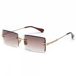 Солнцезащитные очки Без оправы Kachawoo Квадратные Прямоугольные Без ободка для девочек - Фото 1