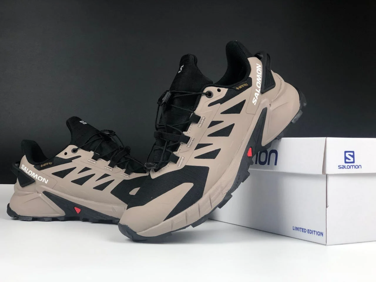Чоловічі термо кросівки Salomon Supercross 4 Gore-tex бежеві, фото №3 Чоловічі термо кросівки Salomon Supercross 4 Gore-tex бежеві, фото №3