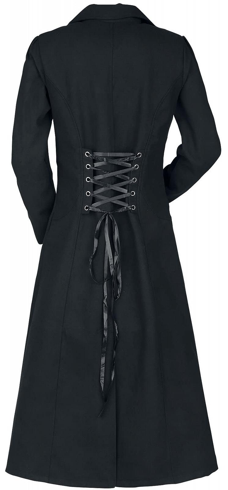 Пальто Gothicana by EMP Довге У стилі мілітарі Двобортне Чорне, фото №2 Пальто Gothicana by EMP Довге У стилі мілітарі Двобортне Чорне, фото №2