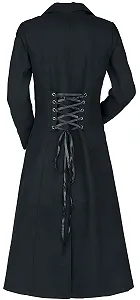 Пальто Gothicana by EMP Длинное В стиле милитари Двубортное Черное synthetic.ua - Фото 1