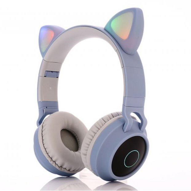 Беспроводные LED наушники с кошачьими ушками CAT STN-28. Цвет синий ws44267-1, фото №2 Беспроводные LED наушники с кошачьими ушками CAT STN-28. Цвет синий ws44267-1, фото №2