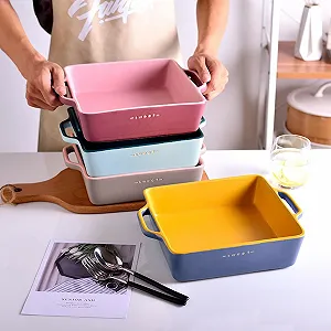 Форма для запекания Керамическая Квадратная с ручками Большая synthetic.ua - Фото 1