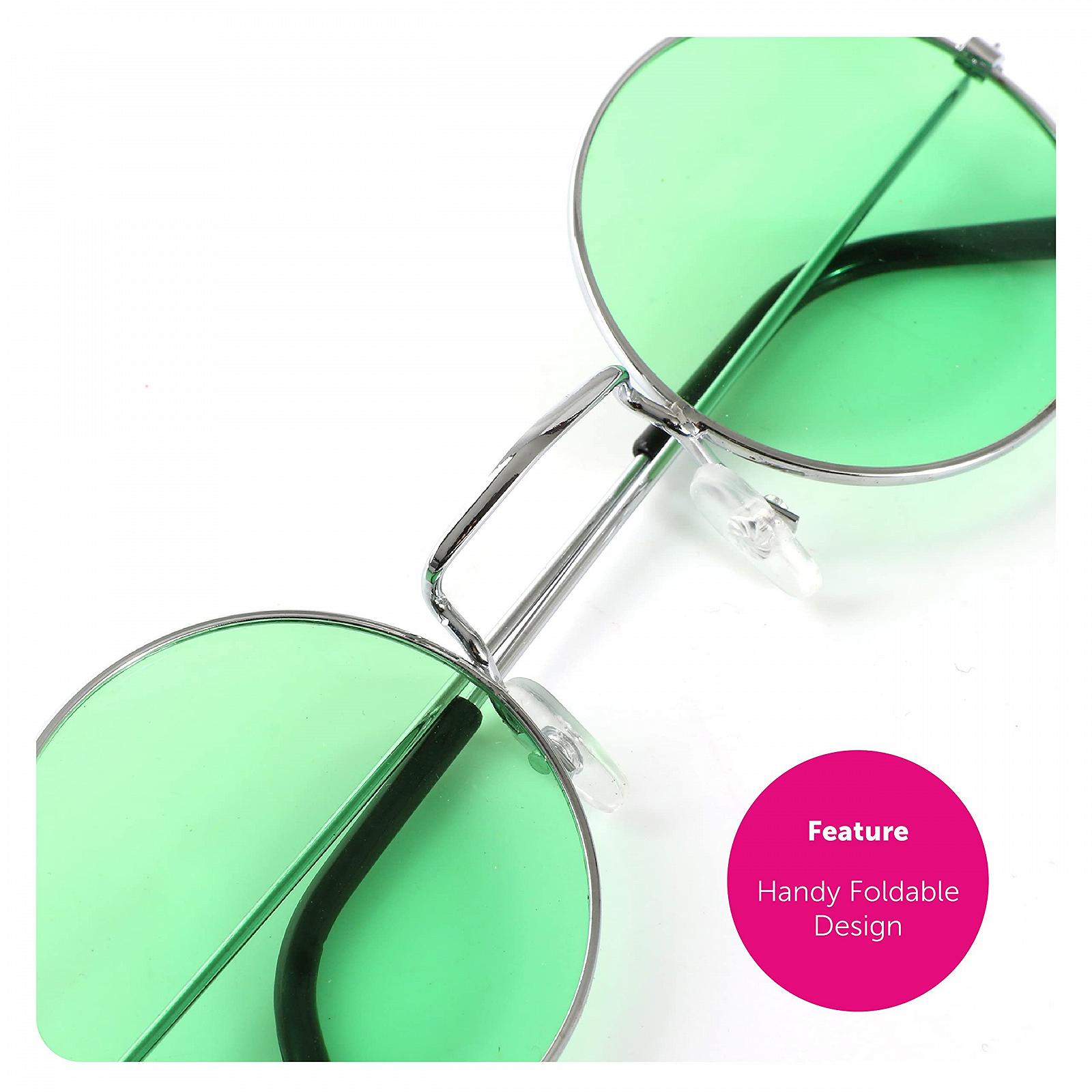 Круглые очки в стиле хиппи 70-х Зеленый, фото №4