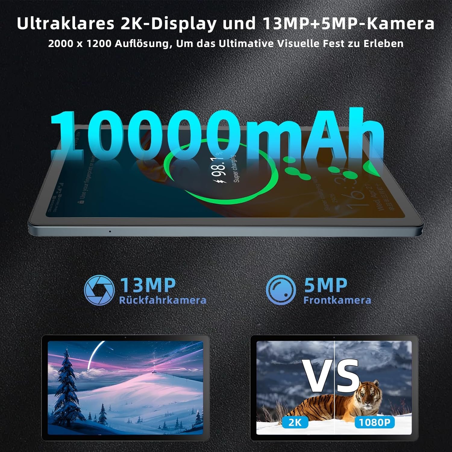 Планшет 10.4" Full HD+ Semeakoko S1036 6+10/128Gb 8 ядер Android 13 10000 mAh Сірий, фото №6
