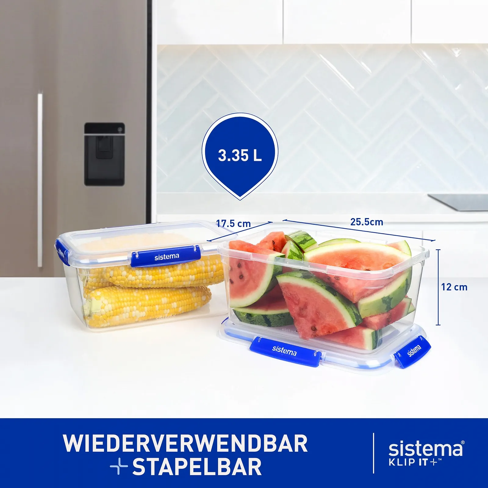 Набір ємностей Sistema Klip It Plus 3.35 L 3 шт., фото №3