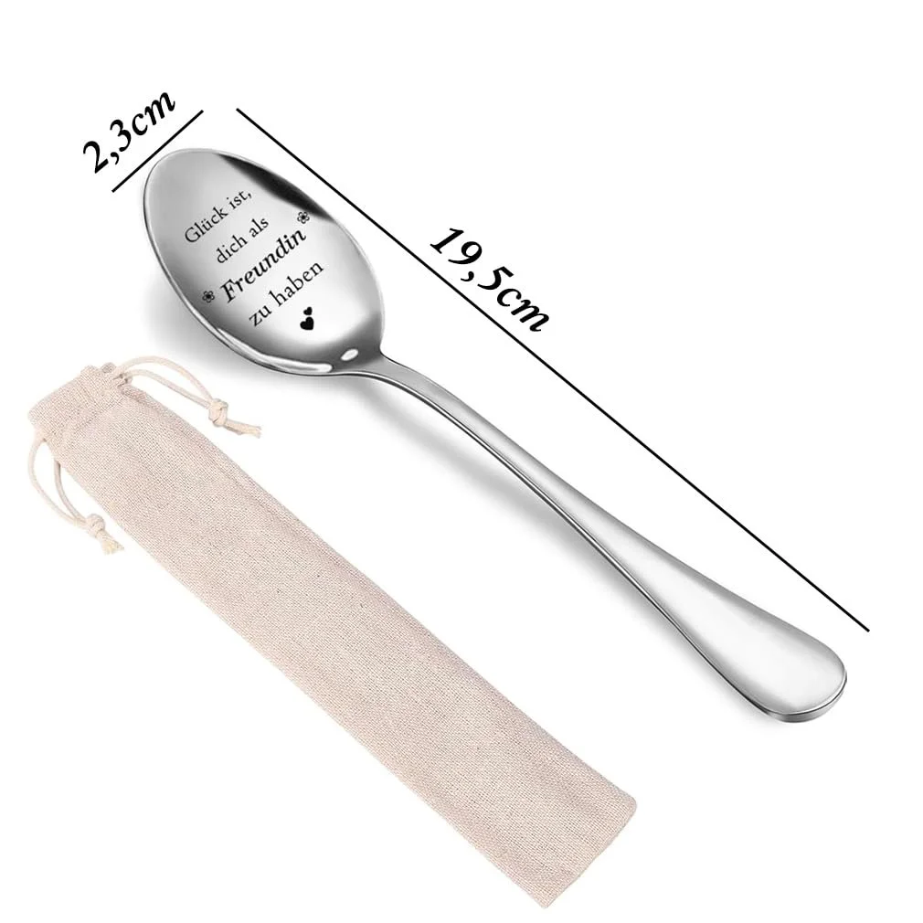 Ложка з нержавіючої сталі Gl",uck ist, dich als Freundin zu haben Подарунок на день народження, фото №2 Ложка з нержавіючої сталі Gl",uck ist, dich als Freundin zu haben Подарунок на день народження, фото №2