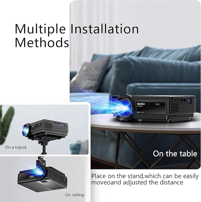 Мультимедійний проектор Staratlas L36P Full HD 12000 Лм Wi-Fi Bluetooth з динаміками, фото №5