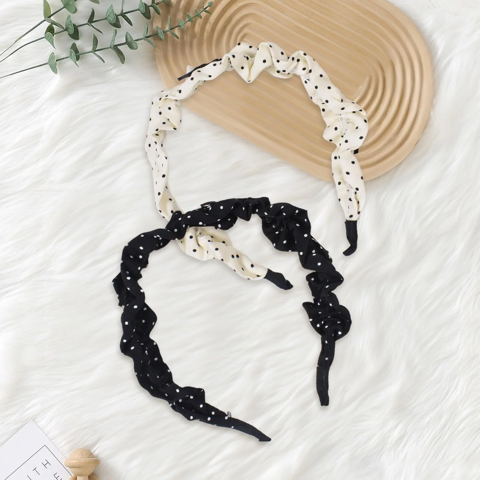Обруч на голову в горошок, 2 шт, в горошок, фото №7