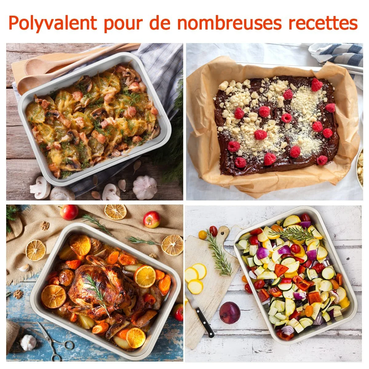 Форма для запекания Joyfair прямоугольная из нержавеющей стали 32 x 25 x 8 см, фото №7