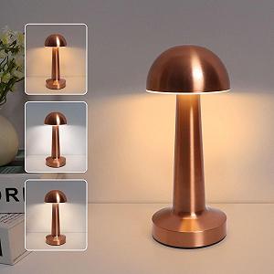 Настільна лампа EXTRASTAR Mushroom LED Сенсорна Акумуляторна Металік + Червоний synthetic.ua - Фото 1