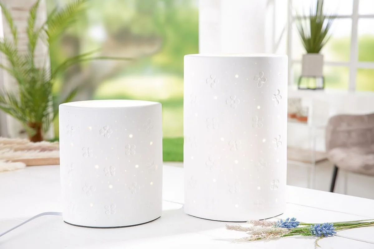 Настільна лампа GILDE Lilac Blossom Порцелянова Висота 28,5 см Квітковий візерунок Біла, фото №2