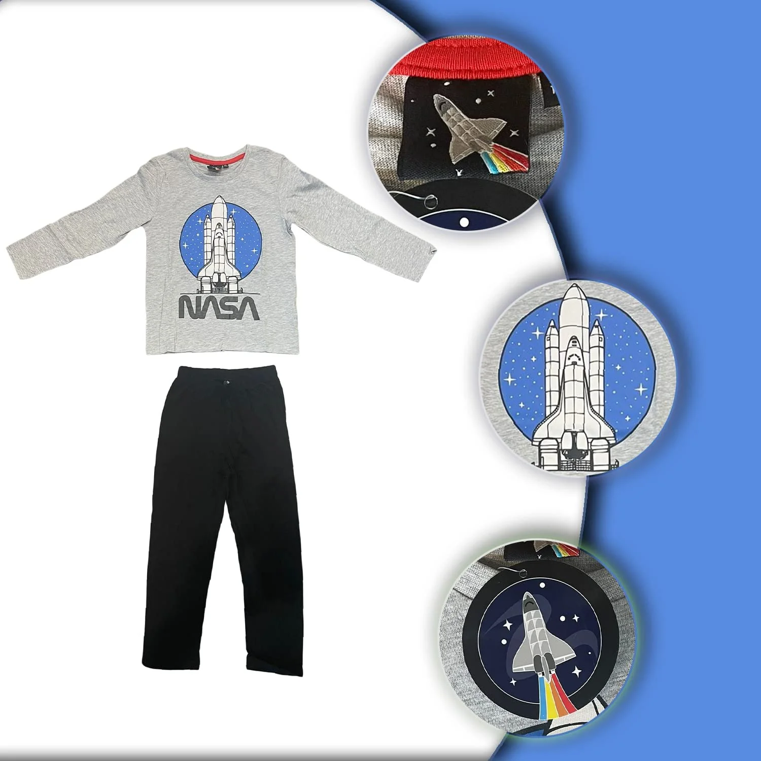 Піжама Fashion UK NASA Shuttle Зимова Дитяча Довгий Рукав, фото №4