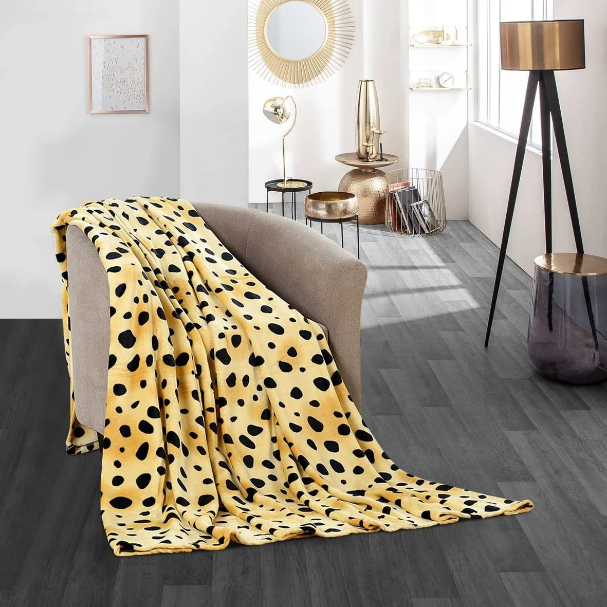 Плед FEBE Cuddly Leopard из микрофибры для дивана, 130 x 180 см, фото №1