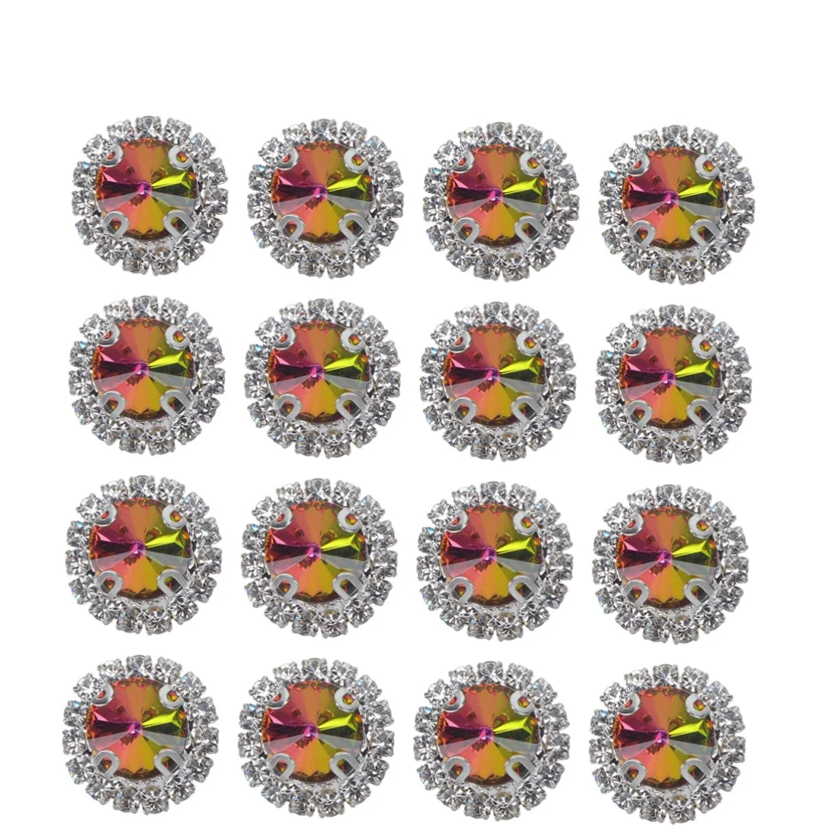 Стрази Плоскі Круглі PLAFOPE 20 шт. для рукоділля, дорогоцінні камені для виготовлення ювелірних виробів, DIY, весілля, день народження, блискучі, фото №1