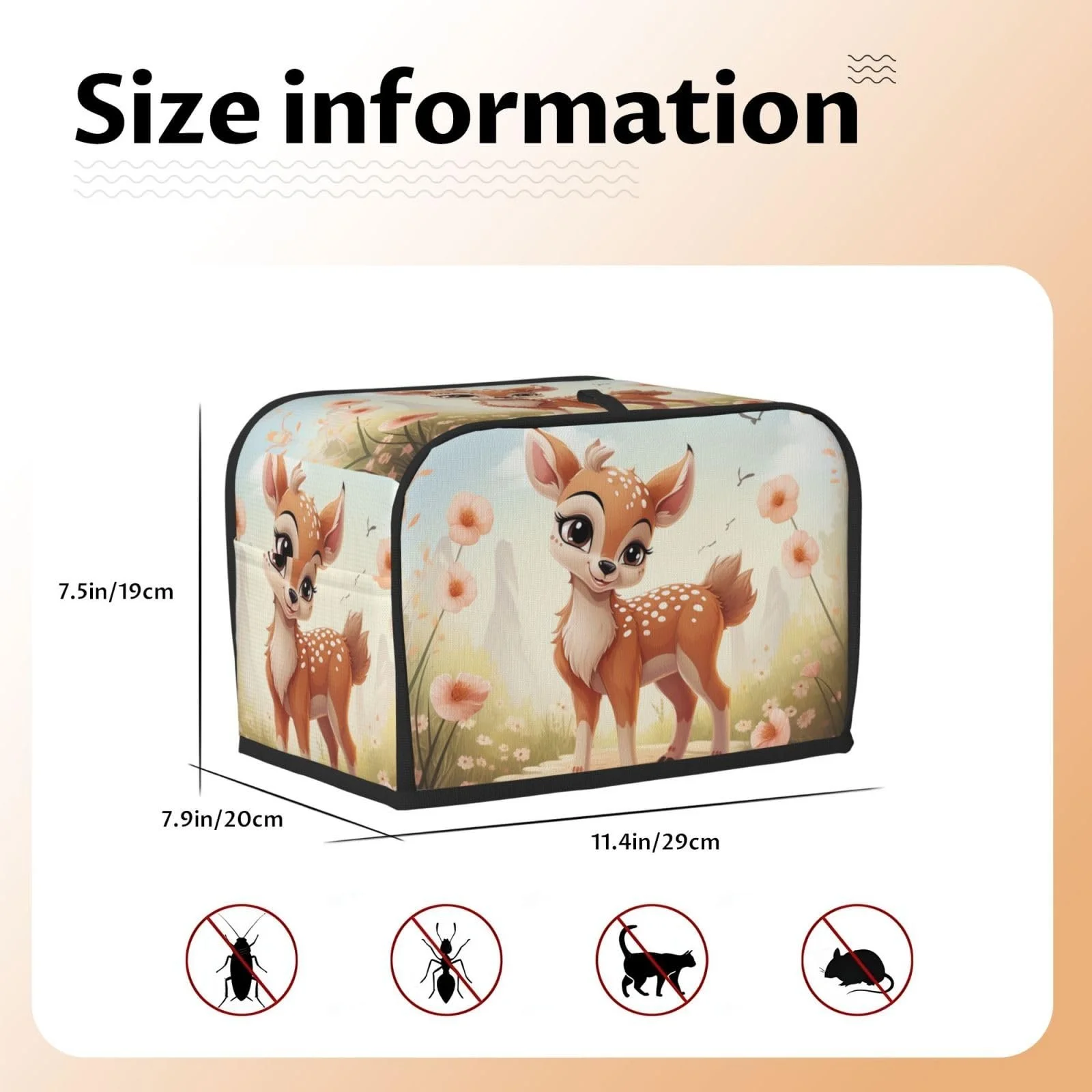 Чохол для тостера на 2 скибочки з двома кишенями, суперм'який, фото №2 Чохол для тостера на 2 скибочки з двома кишенями, суперм'який, фото №2