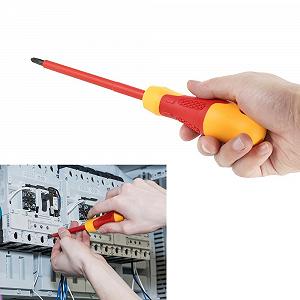 Набор Generic Insulated 1000 V отверток с плоскими и крестовыми битами, мягкие ручки synthetic.ua - Фото 1