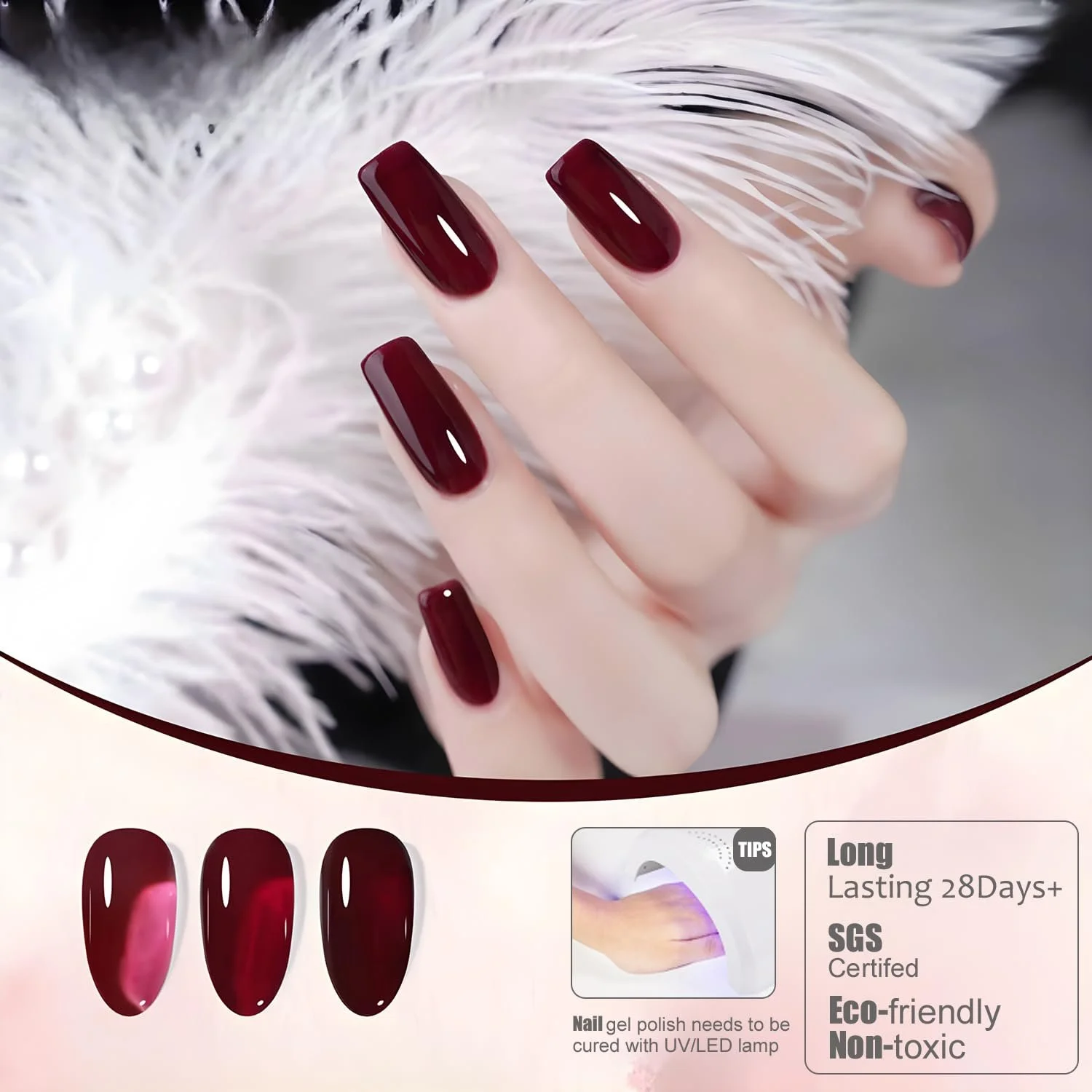 Гель-лак Vishine L299 Винно-червоний, 16 мл, фото №4