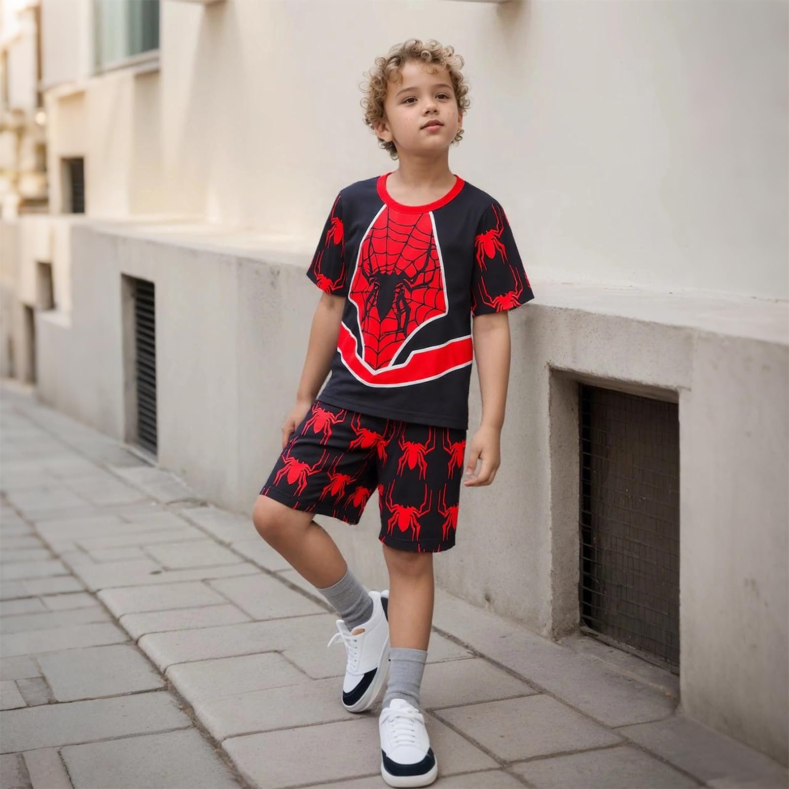 Комплект піжами для хлопчиків Trsenvrml Літня з короткими рукавами Spider, фото №4